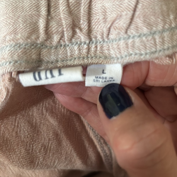 Gap Light Pink Pinstriped Cotton Drawstring Jogger Pant Size Large - Picture 3 of 5